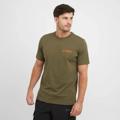 Image of adidas Men&#039;s Terrex Graphic T Shirt, Olive Strata, S