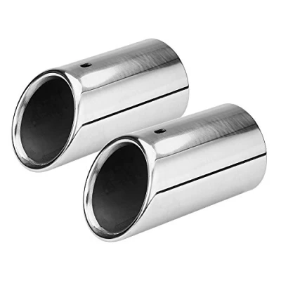 Image of Exhaust Tail Pipe pipes ends, 1 Pair Stainless Steel Muffler Tip Tailpipe for A4 B8 2007 2014