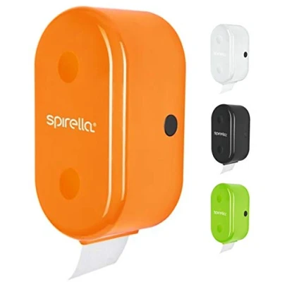 Image of Spirella Toilet Roll Holder + Spare &quot;Cube&quot; for Gluing or Drilling Orange