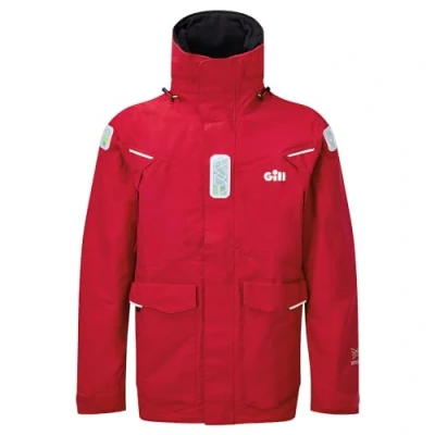 Image of Gill Men&#039;s OS2 Offshore Sailing Jacket Water &amp; Stain Repellent Red