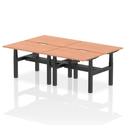 Image of Air B2B 1200x800 Adjustable 4P Bench Desk Scalloped Beech/Black