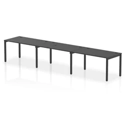 Image of Impulse Bench Single Row 3 Person 1400 Black Frame Desk