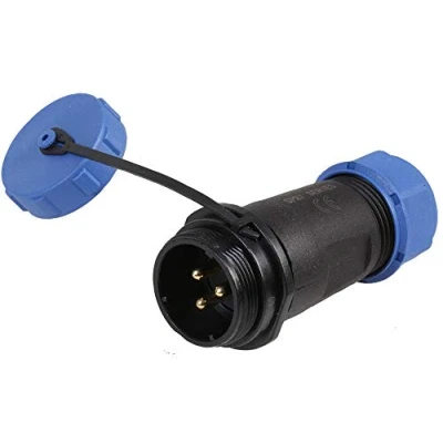 Image of PRO ELEC PELR0171 Circular Threaded Connector Inline Plug, 3 Pole, 7 12mm, IP68