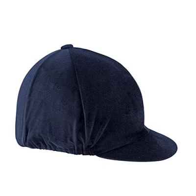 Image of Shires Velvet Skull Hat Cover in Navy, 3 Sizes Large, Navy