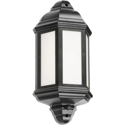 Image of KnightsBridge 230V IP54 LED Half Wall Lantern with Photocell Sensor Black