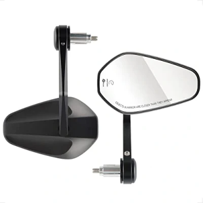 Image of Evermotor Motorcycle Mirrors, Bar End Rearview Side 360 Rotatable Motorbike Aluminum Handlebar Mirror, 2 Pack