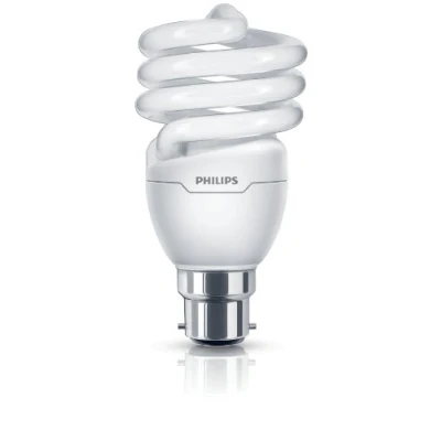 Image of Philips Tornado Compact Fluorescent Spiral Light Bulb [B22 Bayonet Cap] 20 W (95 Equivalent, 10000 Hours) Warm White
