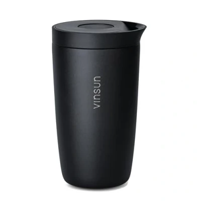 Image of VINSUN Travel Mug for Coffee to go 350ml Leak Proof, Double Walled Insulated, Stainless Steel Hot &amp; Cold Drinks with Quick Press Closure