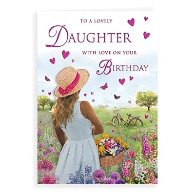 Image of Piccadilly Greetings Regal Publishing Traditional Birthday Card Daughter 9 x 6 inches