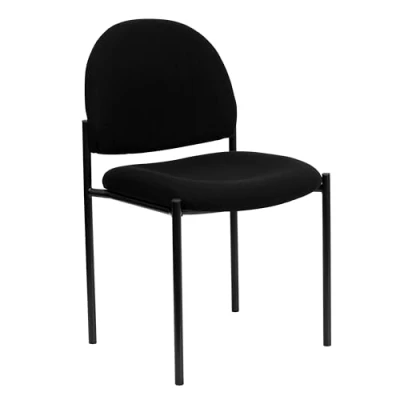 Image of Flash Furniture Comfort Stackable Steel Side Reception Chair, Black Fabric, Set of 1