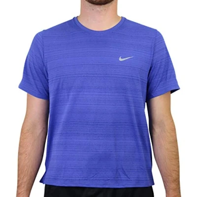 Image of Nike DF Miler T Shirt Men&#039;s Astronomy Blue/Reflective Silver, Small