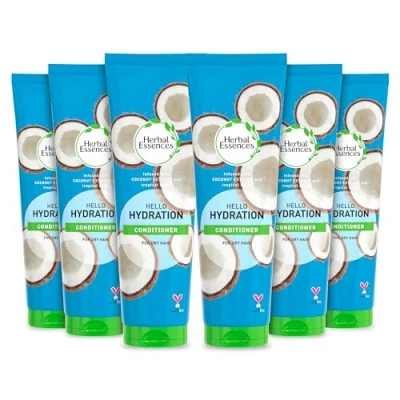 Image of Herbal Essences HELLO HYDRATION Conditioner, Moisturizes Dry Damaged Hair, Pack of 6 x 275ml