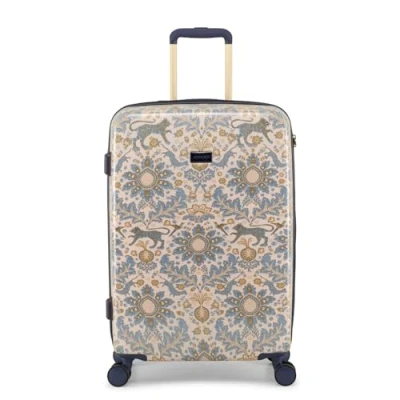 Image of Joules Damask Hardside Luggage, 4 Wheel Trolley Spinner, Medium 25 x 66 43.5 cm