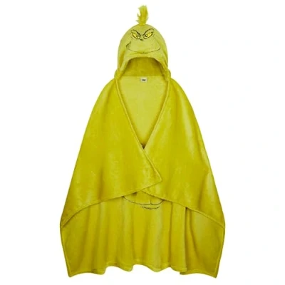 Image of The Grinch Fleece Bed Blanket, Soft Throw 150x120cm Festive Gifts (Green Hood)