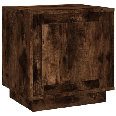 Image of vidaXL Bedside Cabinet Smoked Oak 44x35x45 cm Engineered Wood