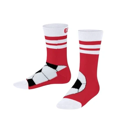 Image of FALKE Unisex Kids Active Soccer K SO cotton Patterned 1 Pair Socks, Red (Lipstick 8000), 12 2.5
