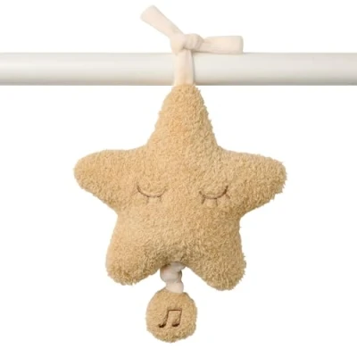 Image of Nattou Musical Cuddly, Built In Music Box, No Batteries Needed, Relaxing La Le Lu Melody, Huggable Sleep Soother, Activity Hanging Toy for Cot/Pram/Car Seat, Hand Washable, 20 cm, Honey Star