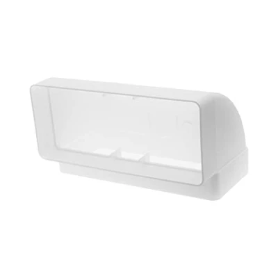 Image of 220 x 90 mm / 22 9 cm vertical rectangular duct elbow for pipe connection angle: ventilation system, heating, cooling element limited spaces.