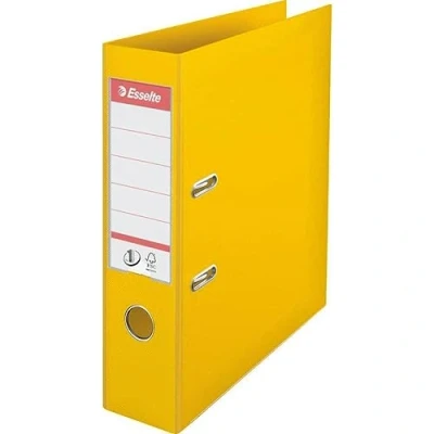 Image of Esselte, A4 Lever Arch File, 75 mm Spine, 500 sheets Capacity, PP, Plastic Cover, No. 1 Mechanism, Files &amp; Folders, Yellow, 5 Pack, 162520