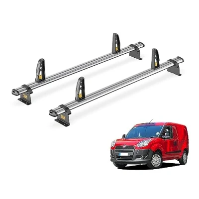 Image of Van Guard Trade Roof Rack for Fiat Doblo (2010+) 2 Steel Bars &amp; Loadstops [Only Suitable Standard (H1) Models] UltiBar SB284