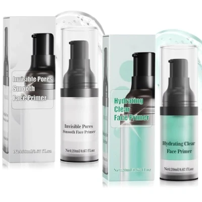 Image of 2Pcs Poreless Smoothing Face Primer &amp; Hydrating Primer,Restoring Makeup For Flawless,Smooth Skin Long Lasting Makeup,Fills In Pores Fine Lines,Vegan Cruelty free