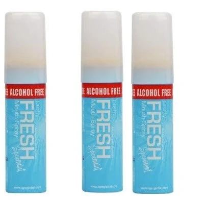Image of 4 X Pretty Fresh Mouth Spray Antibacterial Bad Breath &amp; Smokers Spearmint 20ml