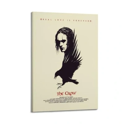 Image of Szzmyo The Crow Movie Poster Decorative Painting Modern Aesthetic Canvas Bedroom Art Living Room Decoration 08x12inch(20x30cm) Frame Style