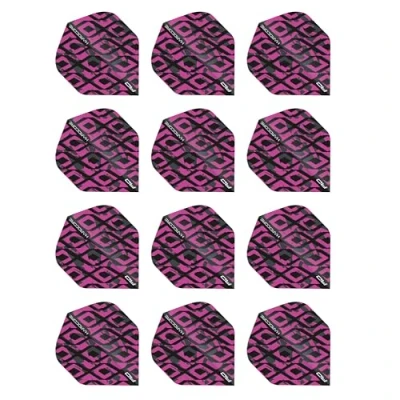 Image of RED DRAGON Hardcore Radical Black &amp; Pink Dart Flights 4 Sets Per Pack (12 in total)