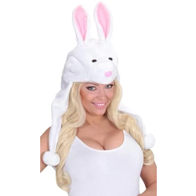 Image of Widmann 0196C Bunny Animal Hat, Cartoon, White, Standard Size