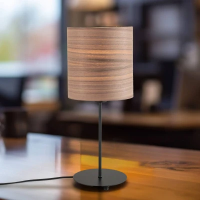 Image of Envostar Veneer table lamp walnut Ø 20.5 cm