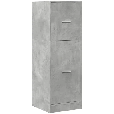 Image of vidaXL Apothecary Cabinet Concrete Grey Engineered Wood 3 Drawer Storage Chest for Home/Office/Living Room/Bedroom 40x41x118 cm