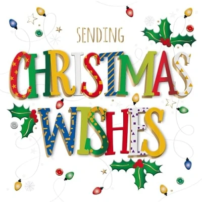 Image of Sending Christmas Wishes Embellished Greeting Card Special Xmas Cards MWXR0379
