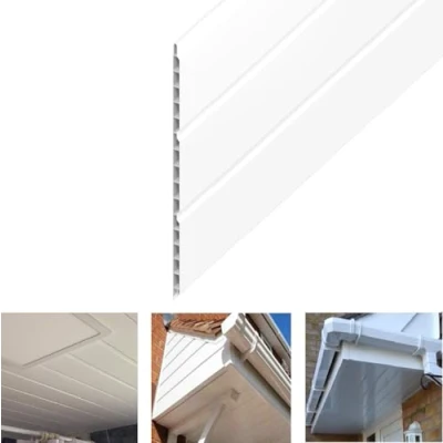 Image of Hollow Soffit Cladding Board White Plastic 5m Length x 300mm 2 Pack