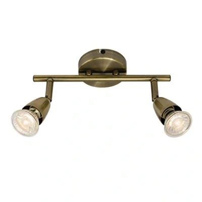 Image of Saxby Amalfi 50W Twin Antique Brass Decorative Commercial Domestic Adjustable Spotlight
