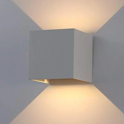 Image of K Bright 12W Outdoor Wall Light Waterproof IP65 LED Lighting Indoor Modern Aluminium Lamp Adjustable Beam Warm White 3000K, Grey