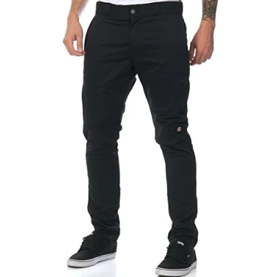 Image of Dickies, Men&#039;s, DOUBLE KNEE WORK PANT SKINNY STRAIGHT, BLACK, 36W / 34L