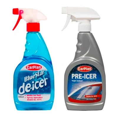 Image of Carplan Pre Icer Spray 500ml and De Bundle Winter Car Care Kit