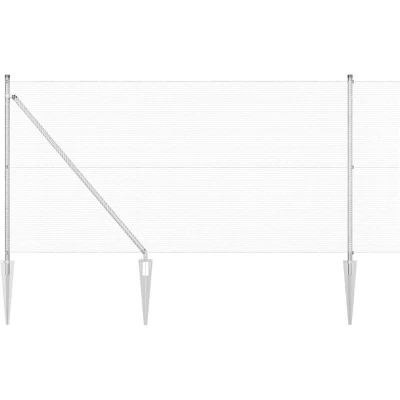 Image of vidaXL Fence Post Set of 2 Galvanised steel 10 x 1 m Durable