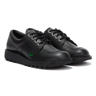 Image of Kickers Mens Kick Lo Core Shoes Black Rubber Size UK 6.5
