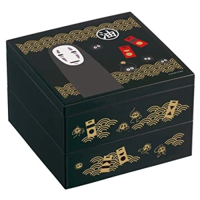 Image of Studio Ghibli Spirited Away No Face, Skater Traditional Japanese Lacquer Ware 2 Tier Bento Box