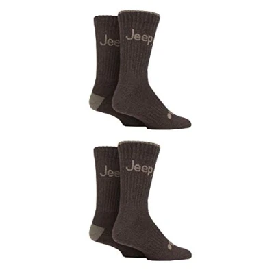Image of Mens 4 Pair Jeep Performance Boot Socks Brown / Earth 6 11