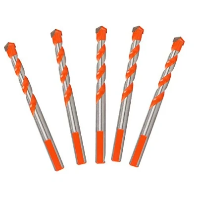 Image of Multi Purpose Drill Bit, 5PCS Carbide Twist Bits Sturdy Masonry For Metal, Wood, Block, Brick, Soft Tile and Plastic/6mm