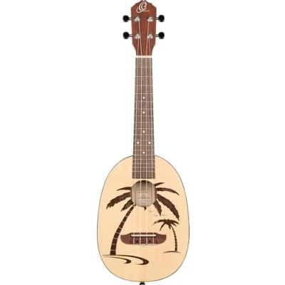 Image of Ortega Guitars Concert Ukulele Acoustic Bonfire Series Pineapple Body Spruce, Sapele, Natural (RUPA5)