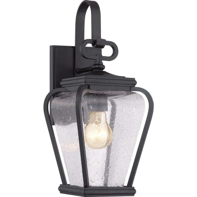Image of Province 1 Light Small Wall Lantern Mystic Black Finish, E27