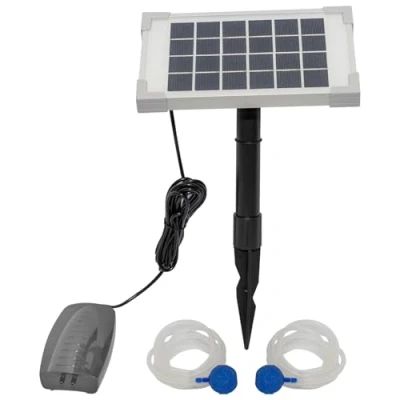 Image of Woodside Solar Oxygenator Air Pump for Pond 2.5W Aerator 2 Stone Oxygen Garden, Aquarium Fish Tank