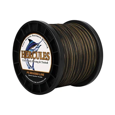 Image of HERCULES Super Cast 1000M 1094 Yards Braided Fishing Line 150 LB Test for Saltwater Freshwater PE Braid Fish Lines Superline 8 Strands Camo, 150LB (68KG), 0.62MM