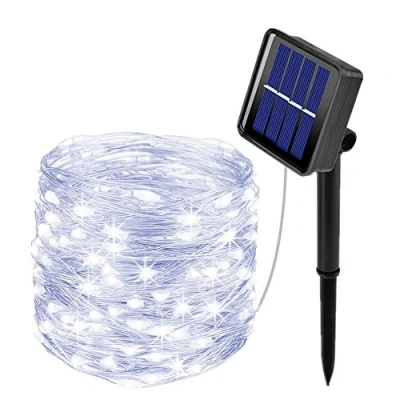 Image of Ooklee Solar Powered String Lights,Solar Fairy Lights,10 Meters/ 33Ft 100LEDS / 8 Modes,Waterproof Copper Wire Lighting for Indoor，Outdoor，Wedding，Patio，Home，Garden Decoration