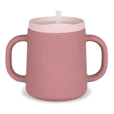 Image of TUM 3 Way Silicone Baby Training Cup Designed with Feeding &amp; Speech Therapist Three in one Free Flow Straw Cup, Transition and Open for 6 Months Plus, 180ml, Pink