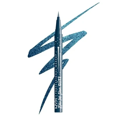 Image of NYX Professional Makeup Epic Ink Jeans Glitz Liquid Eyeliner, Long Lasting Waterproof Eyeliner With Glitter, Easy to Use, Shade: Denim Dazzle