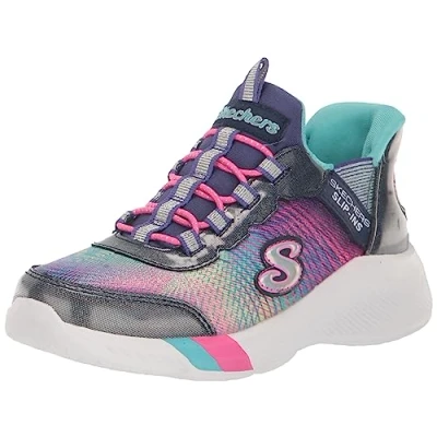 Image of Skechers 303514L NVMT Sneaker, Navy Mesh/Multi Trim, 11 UK